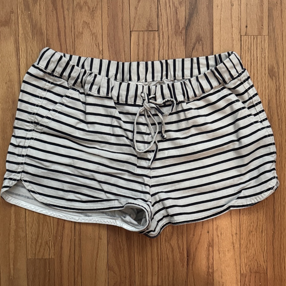 J. by J. Crew Black and White Striped 
Linen Shorts